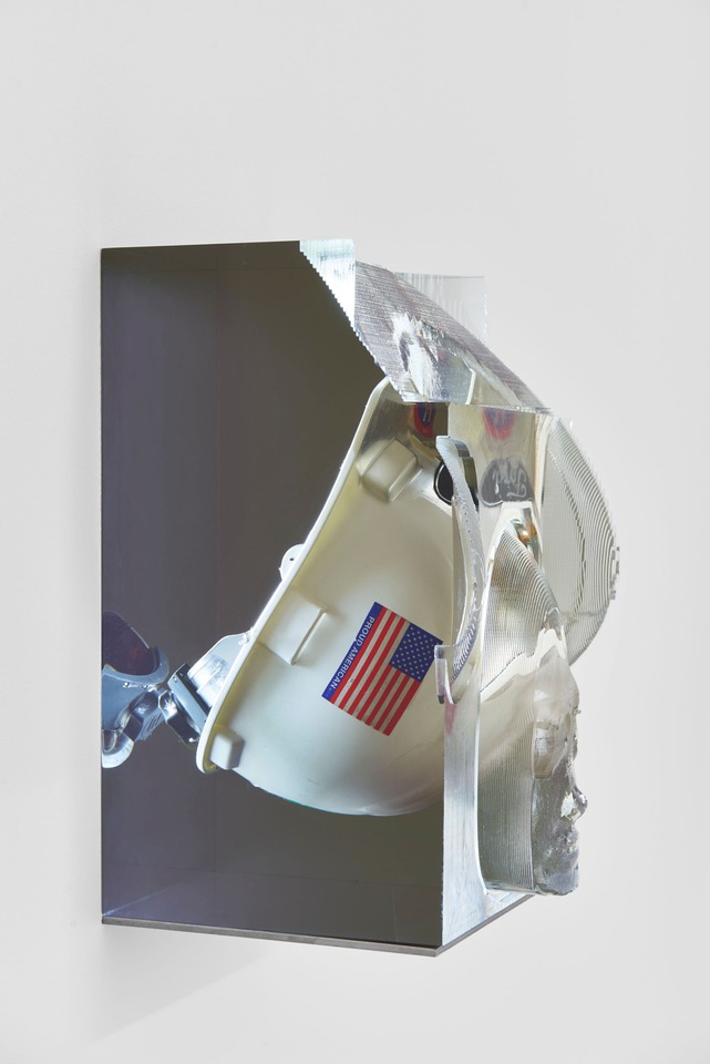 Matthew Angelo Harrison, installation view, Proto, Kunsthalle Basel, 2021, view on, Headdress, 2021.
Photo: Philipp Hänger / Kunsthalle Basel