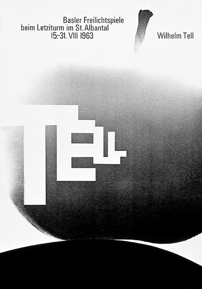 Armin Hofmann Poster for Wilhelm Tell
Open Air Events Basel, Photolithography, 1963
© Matthias Hofmann