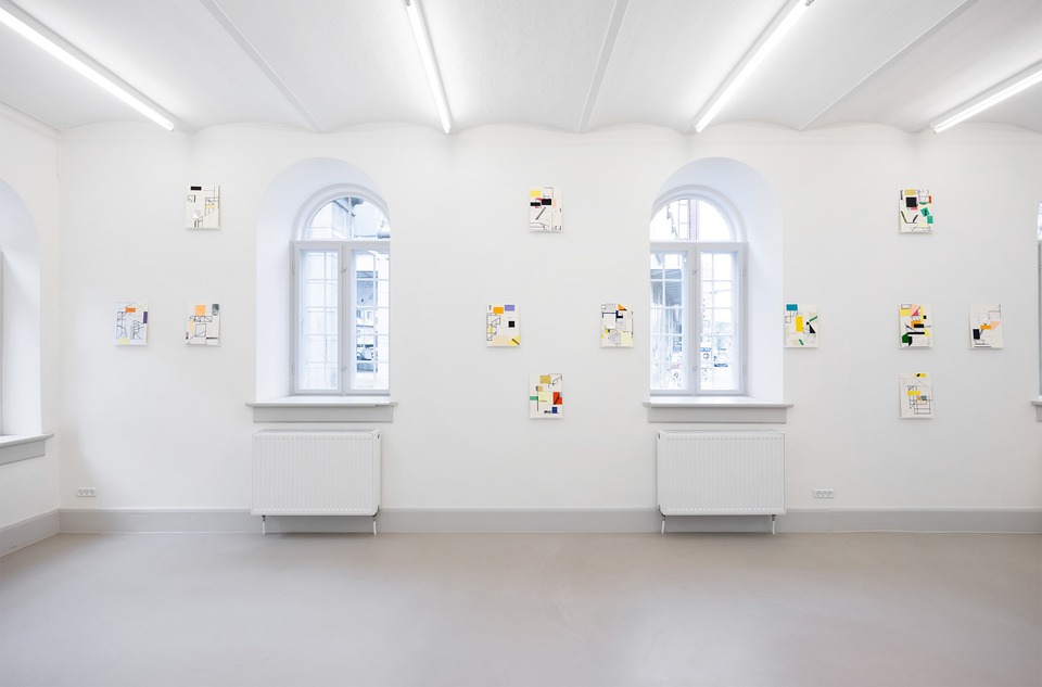 Andrew Bick, When we look at now&#8230;

Exhibition view

von Bartha, Copenhagen