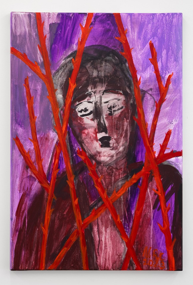 *Rose Thorn: Die Träne*, 2023
Acrylic and oil pastel on canvas
90 x 60 cm
