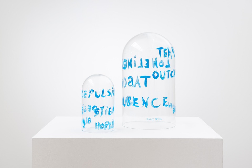 To the blue Hell / The Bell Jar 1, The Bell Jar 2\
Painted glass