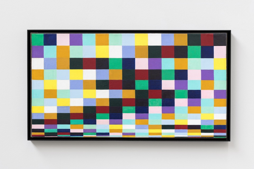 *5 systematische Farbreihen in 15 sich wiederholenden Tönen*, 1950-1956
Oil on canvas
45 x 90 cm