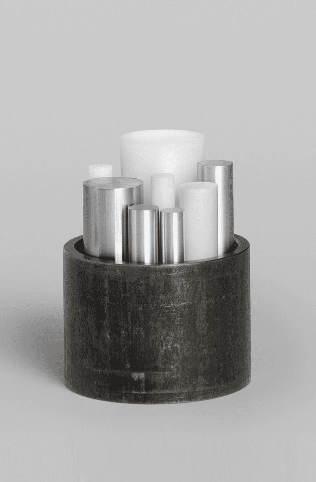 Anna Dickinson\
CSW-01, 2022\
Steel, aluminium and nylon\
12.5 x 10 x 10 cm