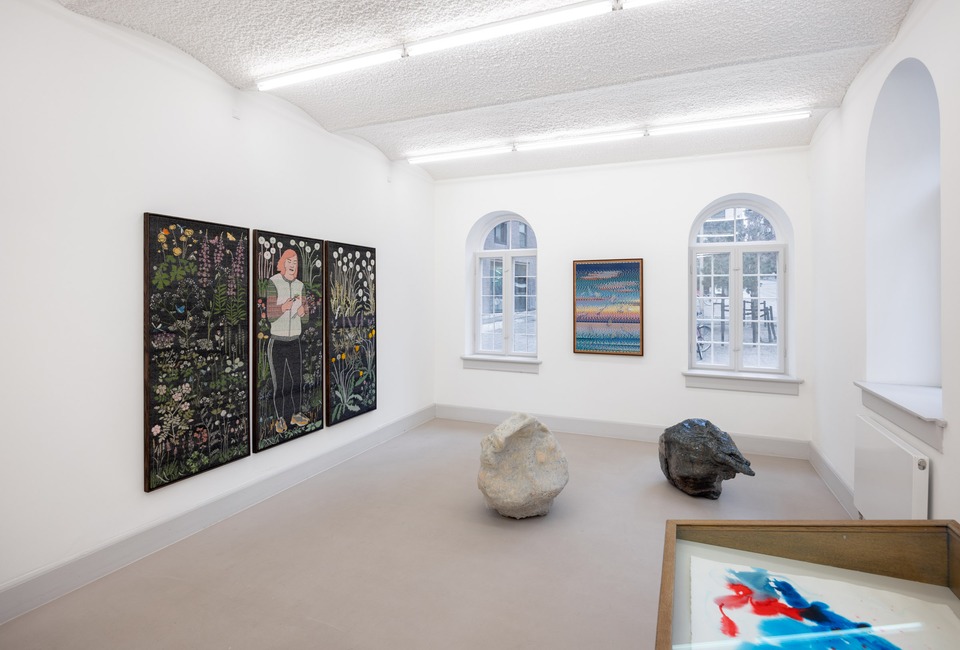 Exhibition view with works by (f.l.t.r.) Emilia Bergmark, Liz Larner, Liu Shiyuan, Cecilia Germain