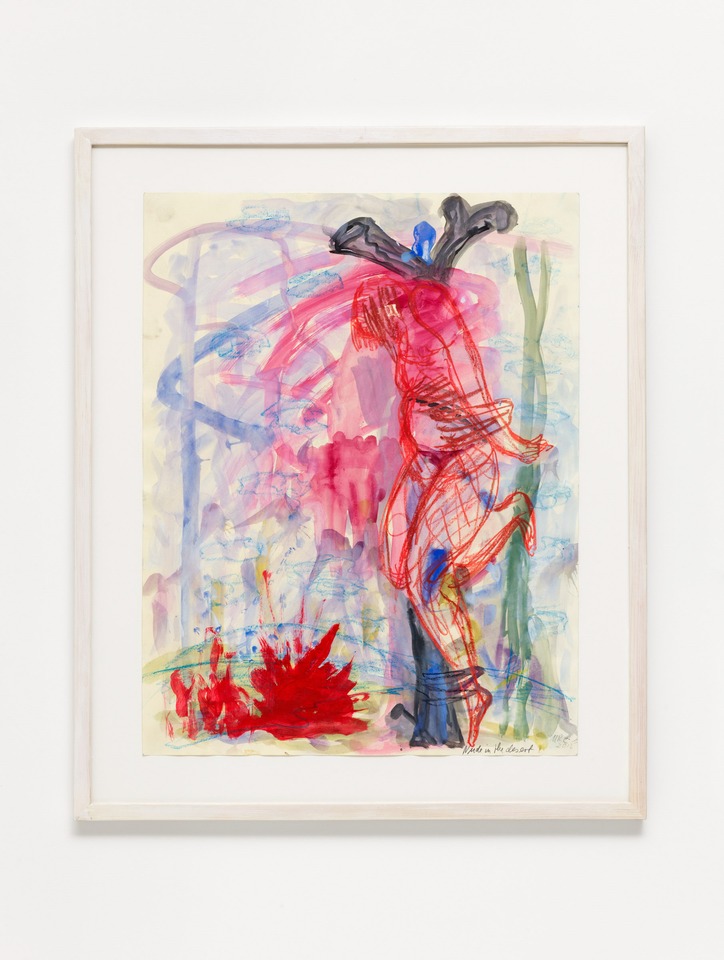 Ursula Reuter Christiansen\
*Nude in the Desert*, 2012\
Watercolor and oil pastel on paper\
80 x 66 cm