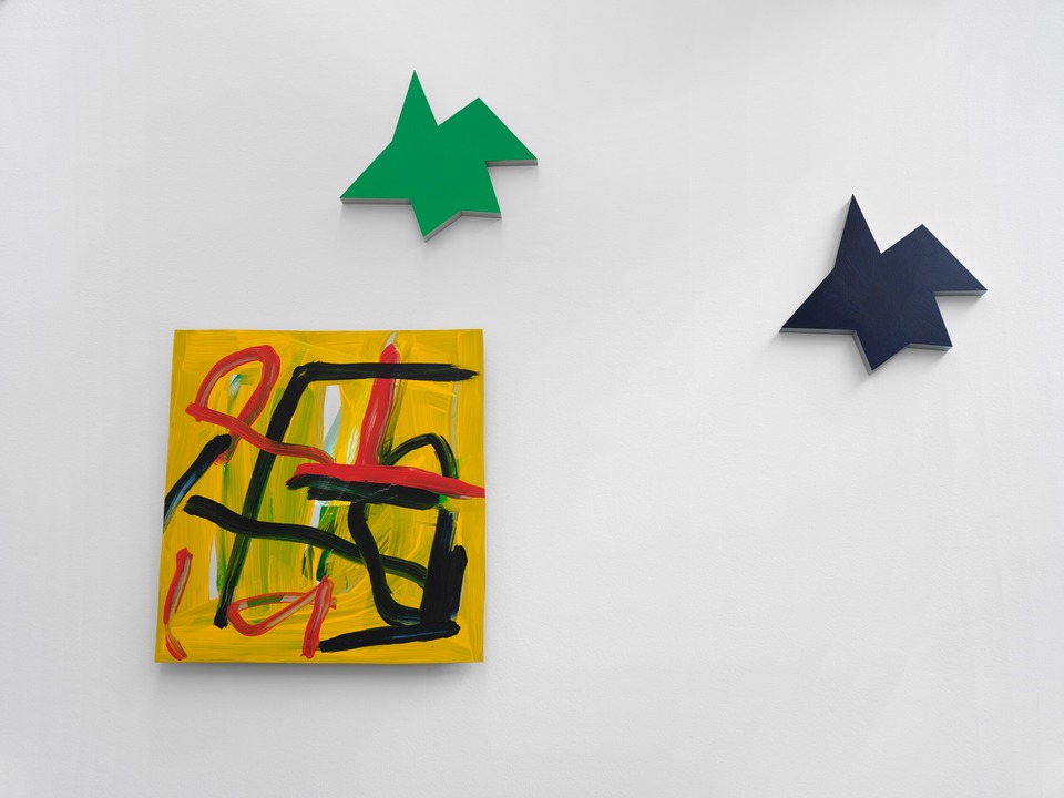 Imi Knoebel
view on "Etcetera LXI," 2023, and works form the "Kinderstern" series, 1989/2023
Photo: Philipp Hänger