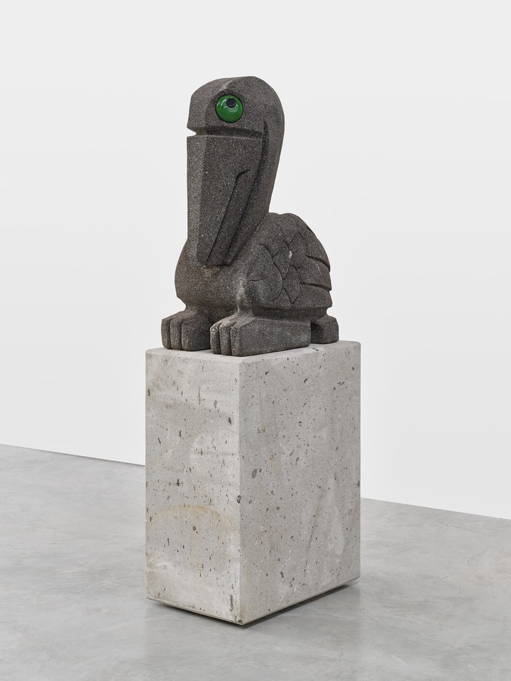 Olaf Breuning
Pelican's Sister, 2024
Cantera stone, ceramic
157.5 x 57.1 x 38.1 cm
