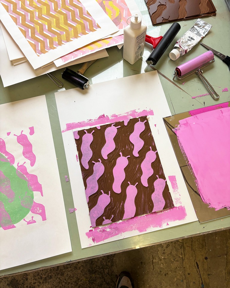 Photos from the artist’s studio.
