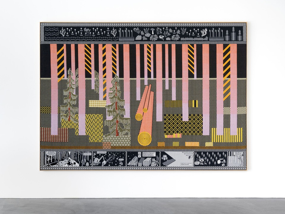 Emilia Bergmark, view on “Boreal Tree Plantation,” 2025. Photo: Finn Curry
